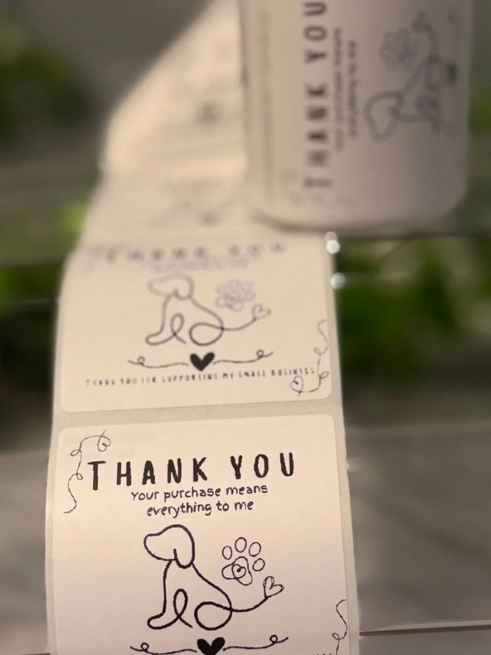 Dog Thank You Stickers 2x2 | 200 Small Business Labels Your Purchase Matters